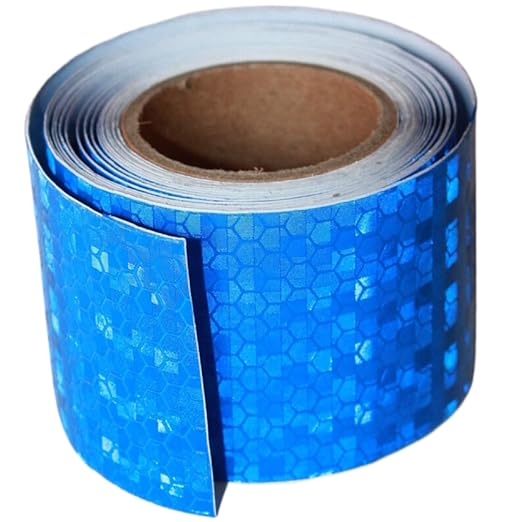 Industrial Reflective Tape Blue 2 inch Wide, Outdoor Waterproof High Visibility Safety Warning Adhesive Reflector Strips (10 feet)