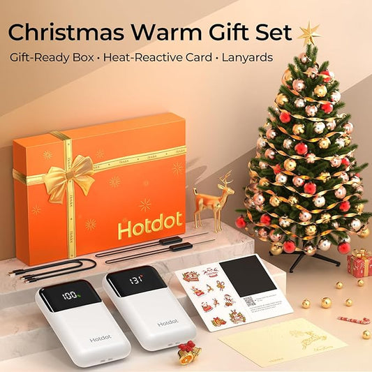 Hotdot Hand Warmers Rechargeable, Heat Levels (104–131°F), Real-Time Temp & Battery Display, Electric Hand Warmers, Fast Heating, Fits in Gloves/Pocket, Gifts for Women & Men