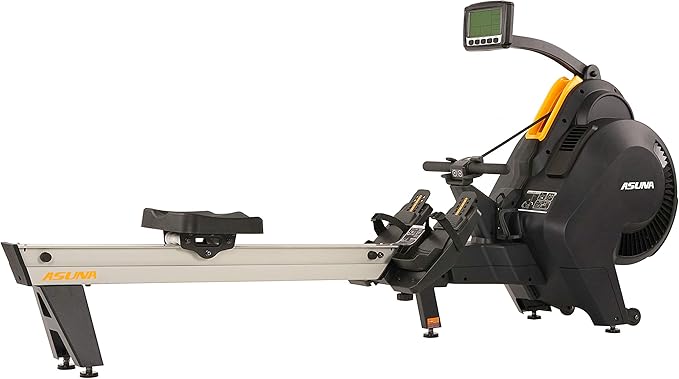Sunny Health & Fitness Premium Smart Air & Magnetic Resistance Rowing Machine, Foldable Long Silding Rail Exercise Rower for Home Training, Optional Free SunnyFit App Connection
