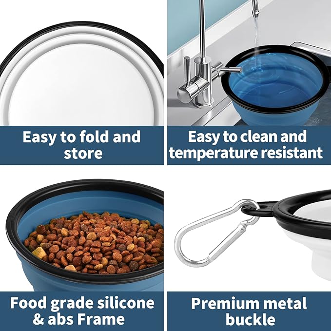 Collapsible Dog Bowl, Lightweight and Portable, Ideal for Outdoor, Camping, Hiking, Suitable for Dogs