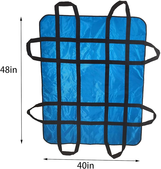 Positioning Bed Pad with Handles 48" X 40" Incontinence Mattress Bedding Protector Liner Underpad Straps for Easy Lift & Transfer Reusable Washable Hospital Quality