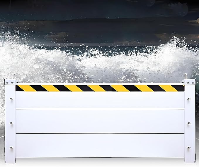 Aluminum Flood Barrier for Home, Custom Size Reusable Water Dam System for Garage, Basement, Doorways, Gates, Heavy Duty Stackable Baffle Flood Shield for Home & Commercial Use
