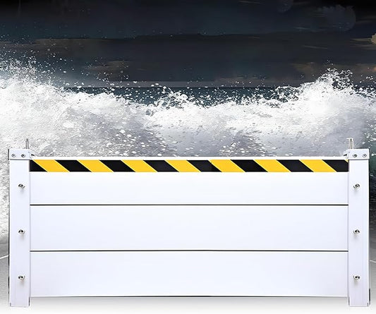 Aluminum Flood Barrier for Home, Custom Size Reusable Water Dam System for Garage, Basement, Doorways, Gates, Heavy Duty Stackable Baffle Flood Shield for Home & Commercial Use