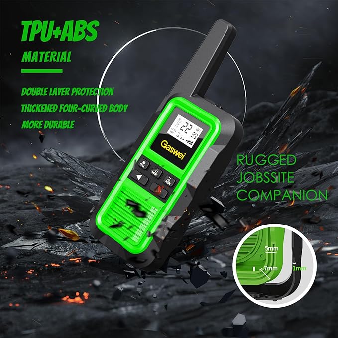 G2pro Walkie Talkies Long Range for Adults, Waterproof, Shock Resistant & Rechargeable Two-Way Radio with VOX 2 Pack(Green)