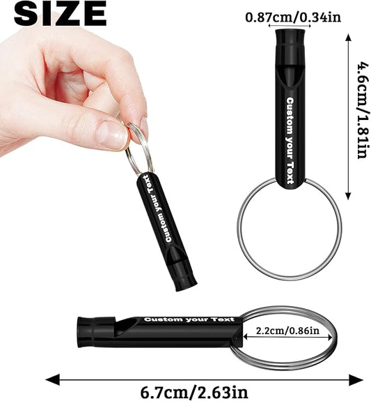 20 Pcs Custom Emergency Whistles with Keychains, Personalized Loud Safety Survival Whistle Engraved with Name/Text, Bulk Whistles for Outdoor Sports, Camping, Hiking, Boating, Hunting