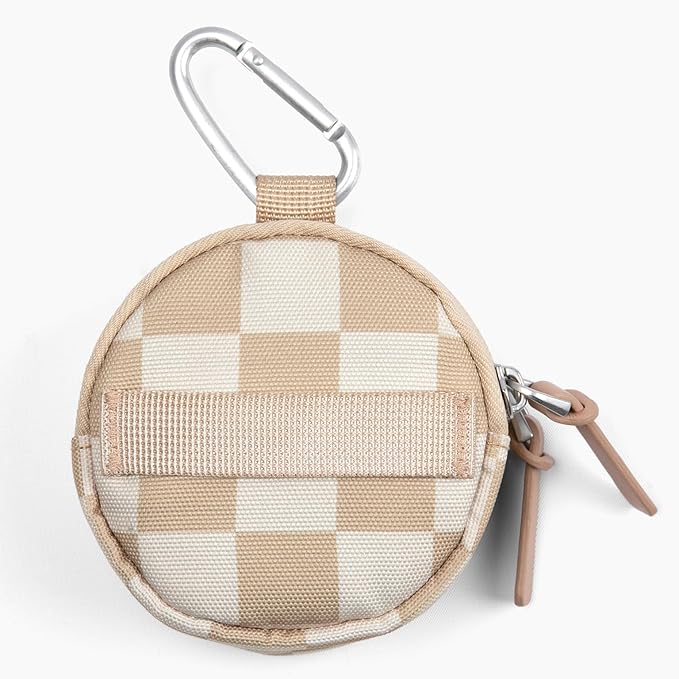 Snackpack Double Insulated Dog Treat Pouch - Holds 1.5 Cups - Dog Training and Walks Snack Bag, Two Pockets for Dry or Wet Treats, Attaches to Leash, Belt, or Bag - Checkerboard