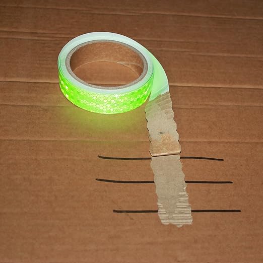 Industrial Reflective Tape Green 1 inch Wide, Outdoor Waterproof High Visibility Safety Warning Reflector Sticker Strips (15 feet)