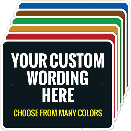 Custom Personalized Signs For Home, Office, Business, Delivery, Decor, Indoor/Outdoor Use Yellow Sign, 24x30 Aluminum Inches, Rust Free .063 Aluminum, Fade Resistant, Made in USA