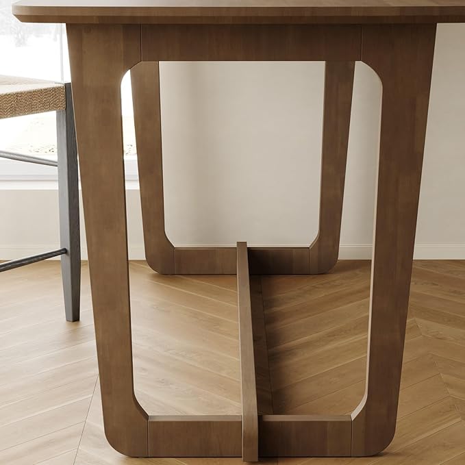 MOUMON Writing Desk, 51.2” Small Computer Desk for Home Office, Wood Study Table Craft Desks for Living Room Bedroom, Round Edge, Brown, 27.6”D x 51.2”W x 28.7”H