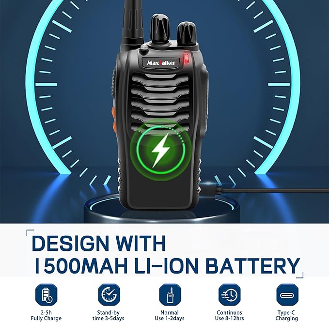 MT-8S Walkie Talkies Long Range for Adults, Radios Walkie Talkies with Conduit Earpiece, Flashlight, 2 Way Radio with Rechargeable Battery, Two Way Radio for Family, Camping, School, Church（10 Pack）