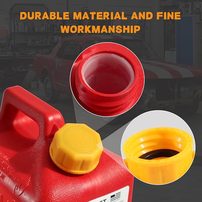5 Gallon Gas Can Cap - Durable Replacement Lid with Coarse Thread for Gasoline and Diesel Fuel Cans, Perfect for Portable Tanks and Small Gas Containers (Pack of 6)