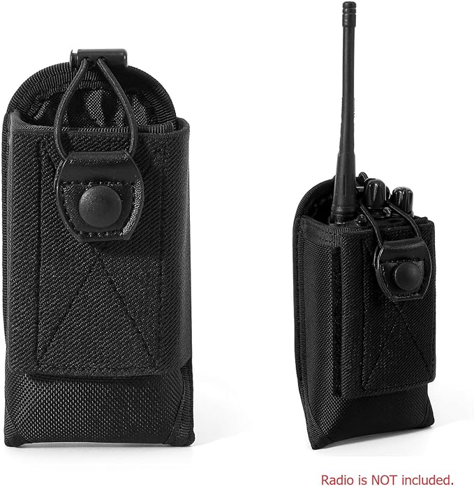 TACNEX Universal Radio Holster Tactical Two Ways Radio Holder Compact Elastic Walkie Talkies Pouch Nylon Case w/MOLLE Strap Duty Belt Clip for Police Leo Security Firefighter Rescue EMS EMT Military