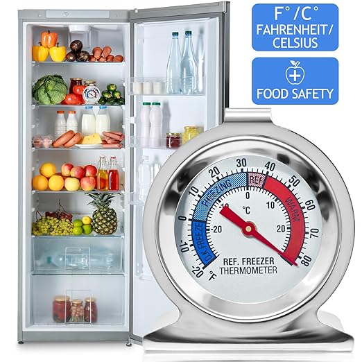 12 Pack Refrigerator Freezer Thermometer Large Dial Fridge Thermometer with Dual-Scale -30~30°C/-20~80°F for Freezer Refrigerator Cooler