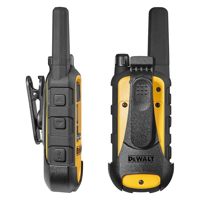 DEWALT FRS Walkie Talkies Long Range 2 Way Radio, 2 Watt, Waterproof & Rechargeable, 24 Pack with 4X Gang Chargers, 4DXFRS800-BCH6