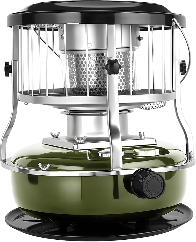 2 in 1 Portable Kerosene Heater Stove Kerosene Heaters for Indoor Use 9000 BTU Non Electric Heaters Indoor Outdoo for Camping Hunting Cooking and Emergency Heater Army Green