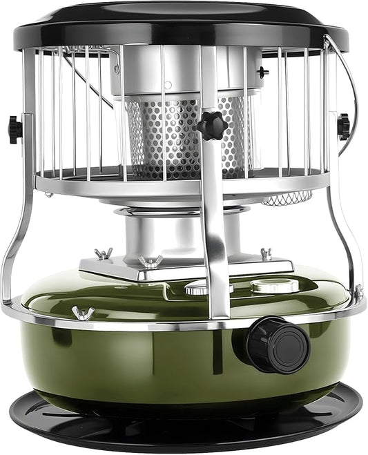 2 in 1 Portable Kerosene Heater Stove Kerosene Heaters for Indoor Use 9000 BTU Non Electric Heaters Indoor Outdoo for Camping Hunting Cooking and Emergency Heater Army Green