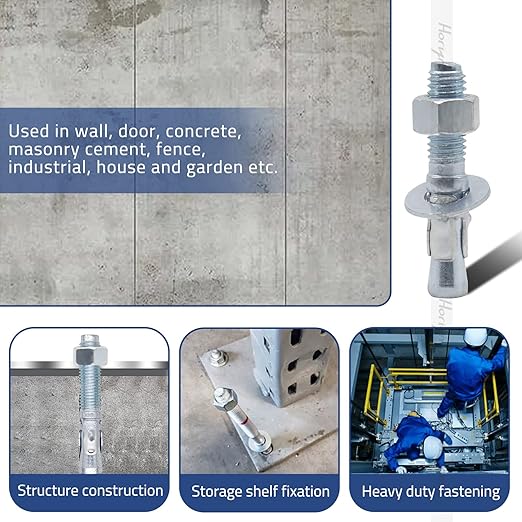 1/2" x 2-3/4" Wedge Anchor, for Cement and Concrete only, zinc-Plated Carbon Steel Screws and lag Bolts （30 pcs