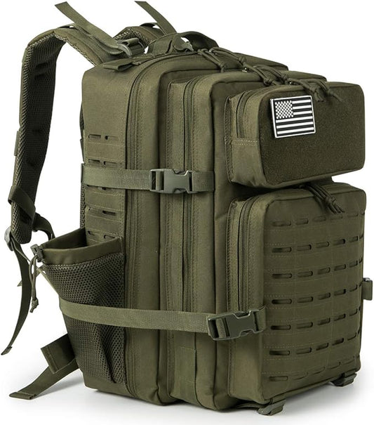 QT&QY 25L/45L Military Tactical Backpack For Men Molle Daypack 3 Day Bug Out Bag Hiking Rucksack With Bottle Holder
