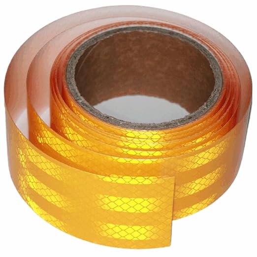 Non Fading Reflective Tape Yellow 2 inch Wide, Outdoor Waterproof High Visibility Safety Warning Adhesive Stickers Strips (10 feet)