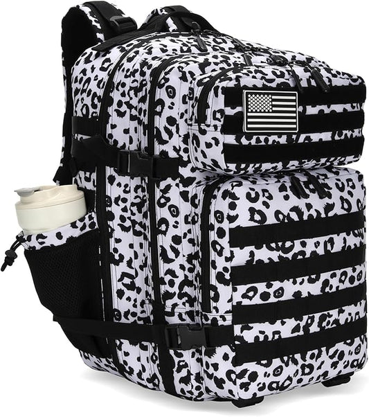 25L Tactical Backpack for Men and Women Small Military Tactical Backpack Heavy Duty Molle Assault Pack Daypack for Hiking Camping Travel Work Gym Outdoors (Leopard)