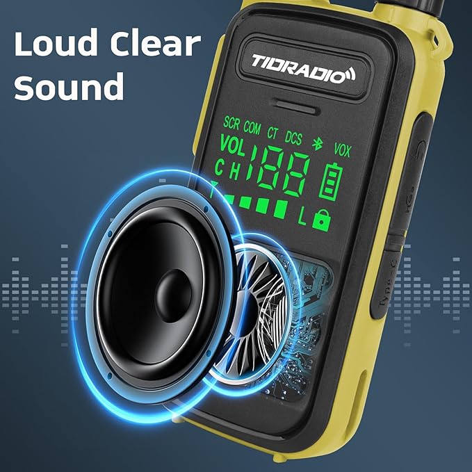 TIDRADIO Waterproof Walkie Talkies for Adults,22 CH TD-M11 Long Range Two Way Radio,LED Display,Wireless Programming,NOAA,VOX,Frequency Copy, Rechargeable Handheld 2-Way Radios with 6 Color (6 Pack)