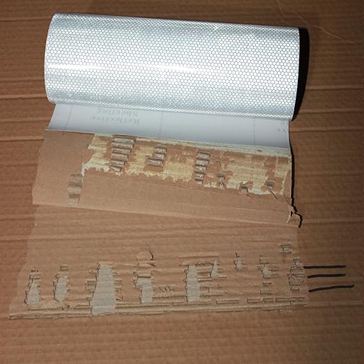 Non Fading Silver Reflective Tape 10 inch Wide, Outdoor Waterproof Safety Adhesive Stickers, High Visibility Industrial Marking Tape (11 feet)