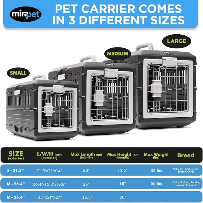 USA Pet Carrier & Crate 35" - Premium Collapsible Design for Medium Cats and Dogs - Portable Kennel for Indoor/Outdoor Use - 360-Degree Ventilation & Hard Plastic Wall Protection
