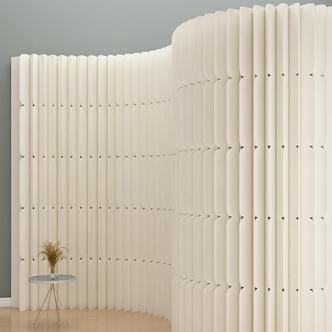 Foldable Room Divider Privacy Screens Movable Temporary Wall Space Partition, 5.91~7.87 FT Tall, 6.56~16.4 FT Width, Choice of Various Sizes and Styles
