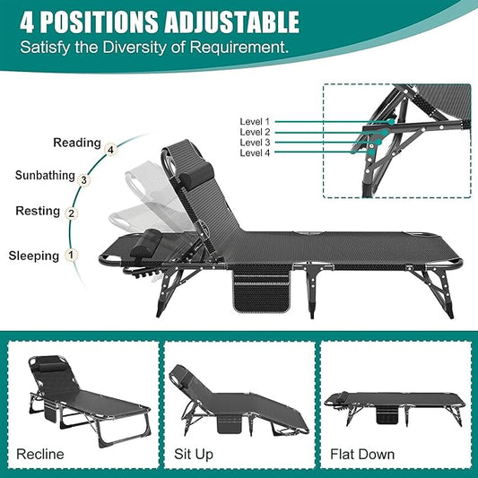 DoCred Folding Camping Cot with Mattress, 2 Pack Heavy Duty Folding Cot for Adults, Portable Sleeping Cot Bed Adults Outdoor Bed with Carry Bag, Travel Camp Cots