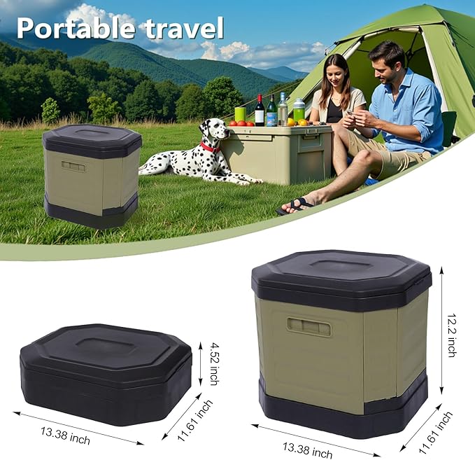 Portable Camping Toilet, Portable Travel Folding Toilet with Lid for Adults and Kids, Portable Potty for Camping, Hiking, Car Travel,Truck, RV, Boating, Road Trips, Beach