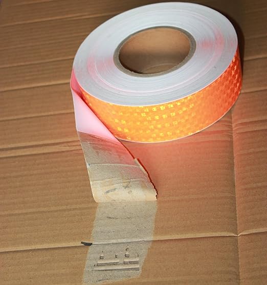 Industrial Reflective Tape Orange Outdoor Waterproof 2 inch Wide, High Visibility Safety Warning Reflector Sticker Strips (168 feet)