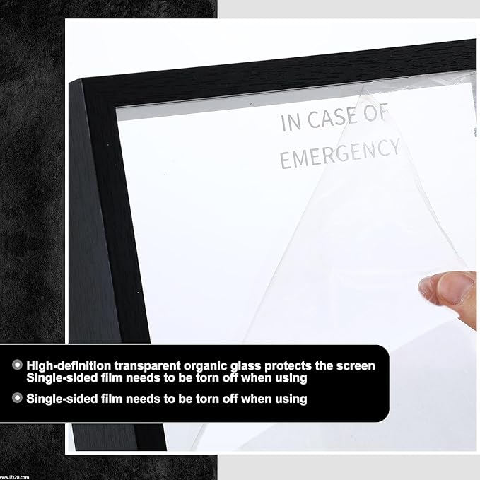 Marsui Emergency Break Glass Box with Hammer White Elephant Gag Gift 10"x8"x3" Wooden Display Case Wall Mountable for Christmas Birthday Money Not Included(Classic Emergency Box)