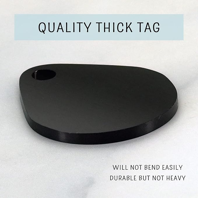 Ultra Joys Dog ID Tag, Custom Dog Tag Personalized Cat Tag, Pet ID Tag, Brushed Stainless Steel Teardrop Dog Tag Black Small