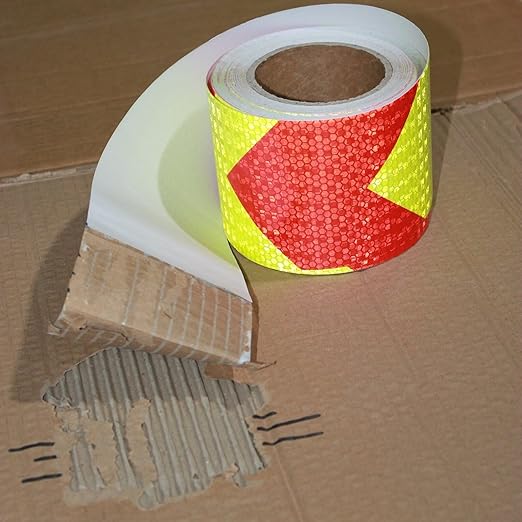 Industrial Reflective Tape 4 inch Wide for Truck, Outdoor Waterproof High Visibility Safety Warning Adhesive Strips (166 feet)