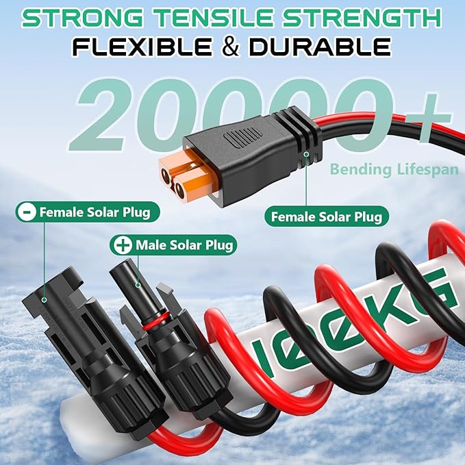 Oududianzi 12AWG XT60i Solar Cable 15FT, Solar to XT60i Charging Cable 3 10 20 25 30 40 50FT, XT60i Extension Cable for Portable Power Station - 15Ft