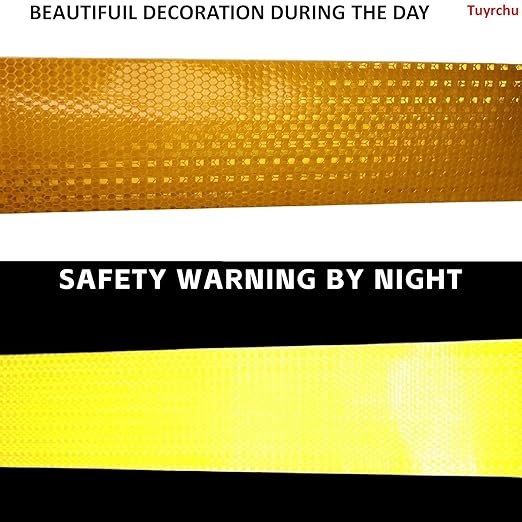 Industrial Reflective Tape Yellow 3 inch for Bikes, Outdoor Waterproof High Visibility Safety Adhesive Stickers Strips (66 feet, 3 Rolls)