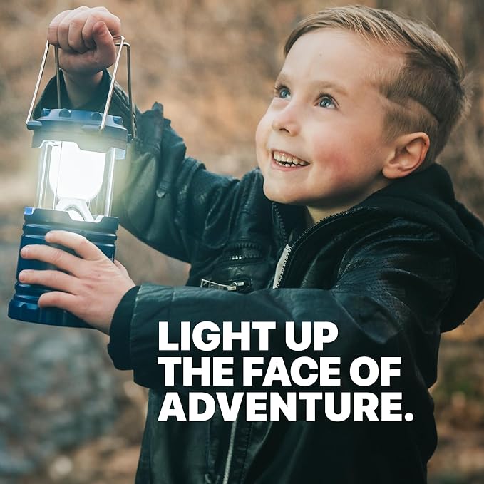MalloMe Camping Lantern Red Purple 2 Pack Lanterns for Power Outages, Camping Lights for Tent Hanging, Camp Light Tent Lamp Emergency Battery Powered LED Lantern (Rechargeable Batteries Not Included)