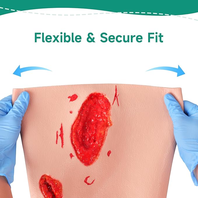 Thigh Wound Packing Trainer Sleeve, Stop The Bleed Laceration Simulation for Hemostasis Practice, Realistic First Aid & Emergency Response Demonstration