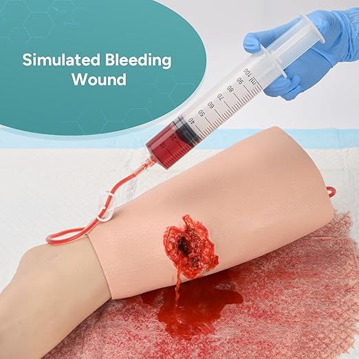 Wound Packing Trainer Kit, Stop The Bleed Kit for hemostasis Training, Wearable Leg Bullet Wound Sleeve Trainer for Medical Education