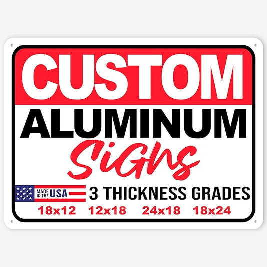 24x18" Custom Aluminum Sign with Text, Personalized Metal Sign for Outdoor, Customized Aluminum Signs for Business, Office or Home (Horizontal)