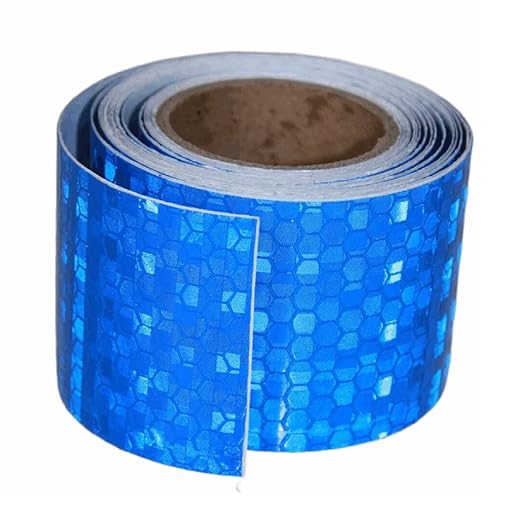 Blue Reflective Tape 2 inch, Outdoor Waterproof High Visibility Warning Industrial Marking Tape, Safety Stickers (11 feet)