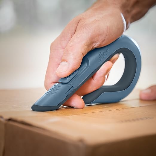 Slice Box Cutter, Heavy Duty Utility Knife, Safe Ceramic Blade Lasting 11x Longer than Metal, Slate, Combo Pack