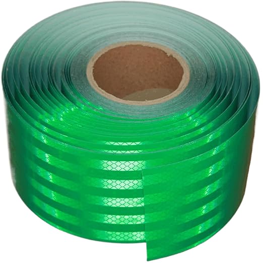 Non Fading Green Reflective Tape Outdoor Waterproof 4 inch Wide, High Visibility Warning Industrial Marking Tape, Safety Stickers (168 feet)