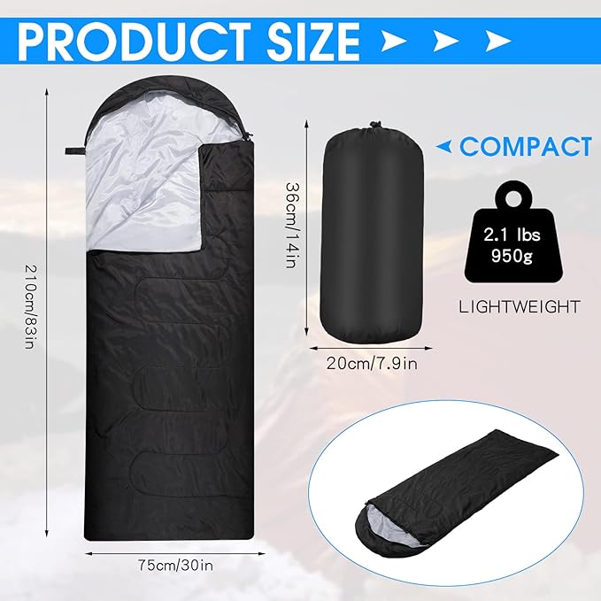 Macarrie 6 Pack Bulk Sleeping Bags for Homeless Donation, 0 Degree Waterproof Sleeping Bags with Compression Sack for Adults Winter Cold Weather Care Camping Hiking Emergency