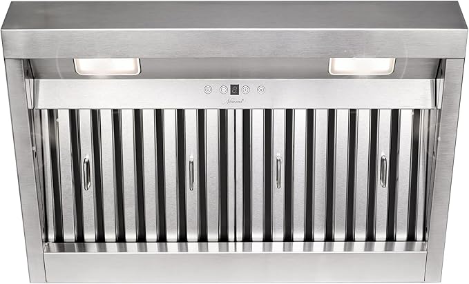 Akicon Range Hood Insert 30 Inch, Ultra Quiet, Powerful Suction Built-in Kitchen Vent Hood, Stainless Steel Ducted Stove Hood with Dimmable LED Lights Warm White, 4-Speed 600CFM