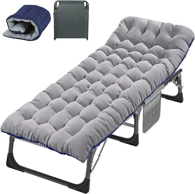 ABORON Heavy-Duty Folding Guest Bed for Adults, 500lb Capacity, Portable Extra Cot with 1227D Double Layer, Ideal for Indoor Guest Stays & Temporary Home Use