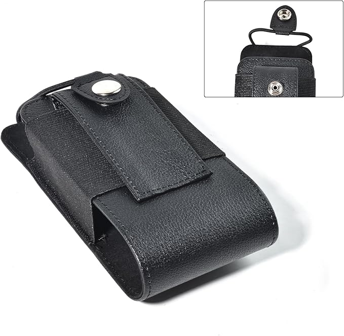 Universal Duty Belt Radio Holster Leather Walkie Talkie Pouch for Motorola Baofeng Midland Handheld Two Way Radio