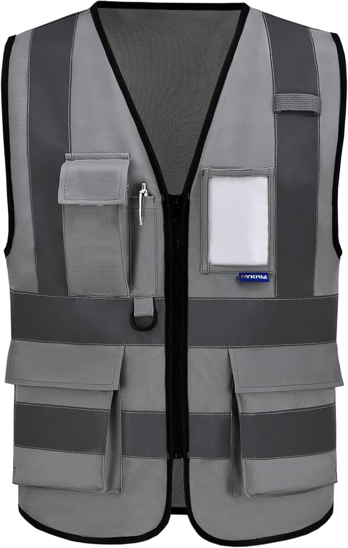A-SAFETY high visibility reflective vest grey