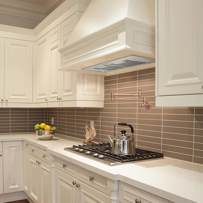 Akicon Range Hood Insert/Built-in 30 inch, Ultra Quiet Powerful Vent Hood with LED Lights, 3 Speeds 600 CFM, Stainless Steel