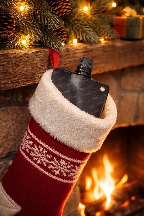 BellFlask - 15 oz. Plastic Flask, Patented, Flexible, Metal-Free, Reusuable, BPA-Free with Carabiner Clip and Filling Funnel